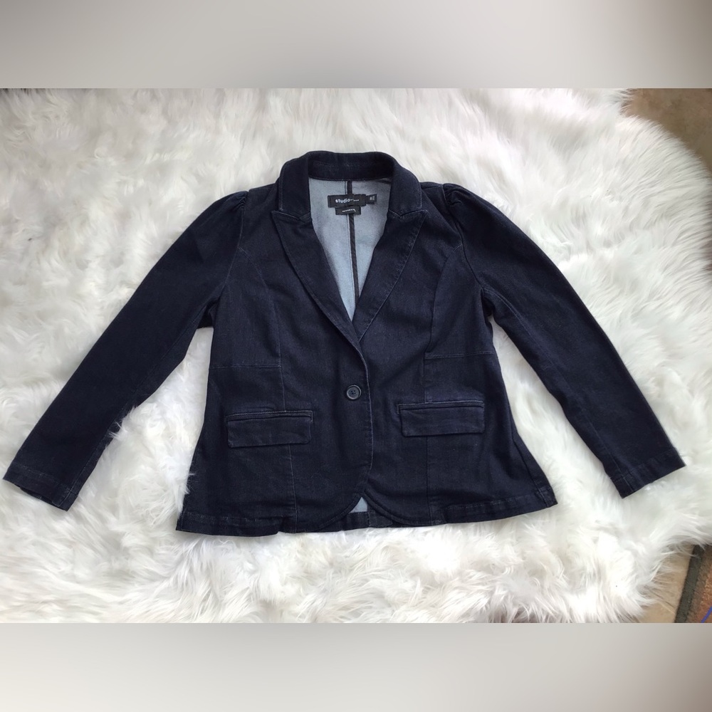 torrid Dark Blue Denim Blazer